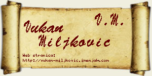 Vukan Miljković vizit kartica